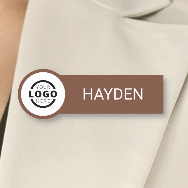 Custom Business Logo Basic Employee Staff Name Tag (Creator Uploaded)