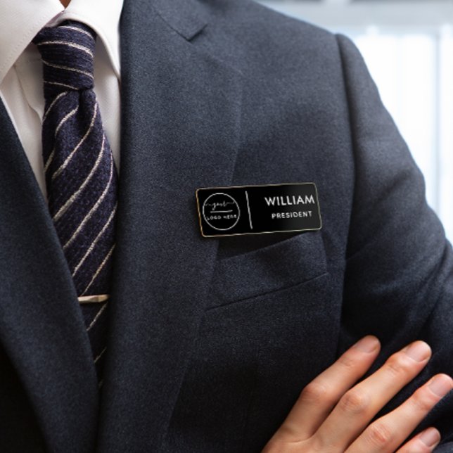 Custom Business Logo Basic Employee Staff Name  Tag (Creator Uploaded)