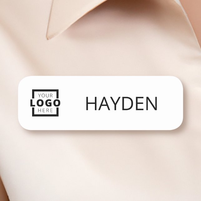 Custom Business Logo Basic Employee Staff Name Tag (Creator Uploaded)