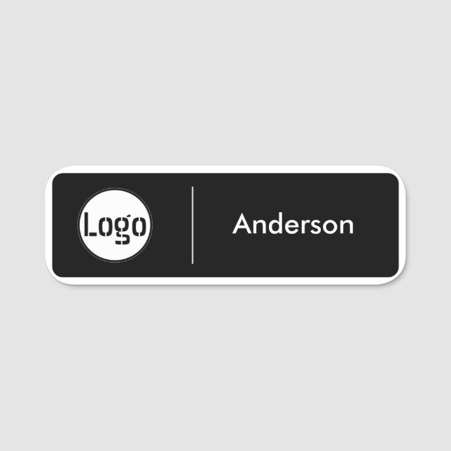 Custom Business Logo Basic Employee Staff Name Tag (Front)