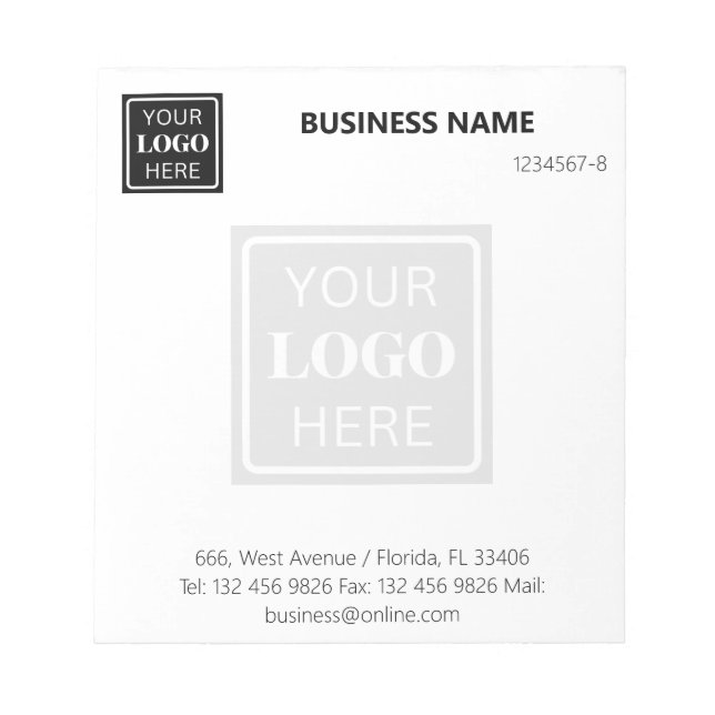 Custom Business Logo Basic Promotional Notepad (Front)