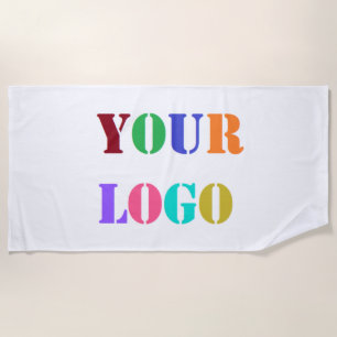 Custom Business Logo Beach Towel - Choose Colors