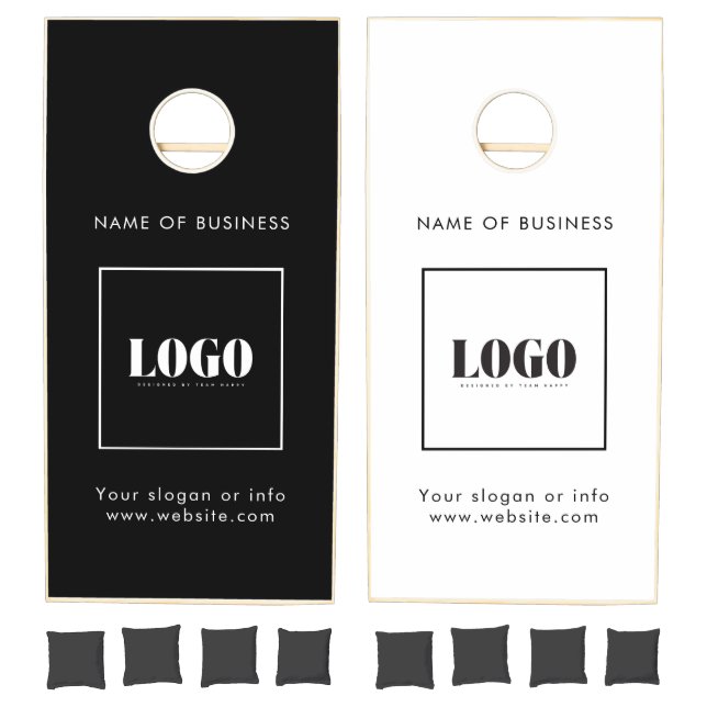 Custom Business Logo Black and White Branded  Cornhole Set (Set)