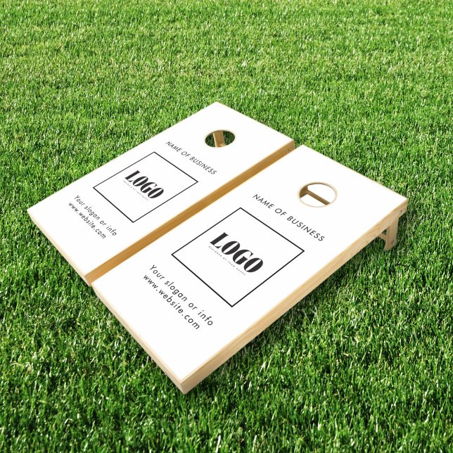 Custom Business Logo Black and White Branded  Cornhole Set (Creator Uploaded)