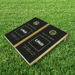 Custom Business Logo Black and White Branded  Cornhole Set<br><div class="desc">Custom business logo black and white branded corn hole set is a simple and fun way to entertain your clients and customers. What a great way to get your company's message out. You can add your company logo along with your company name,  slogan or website.</div>