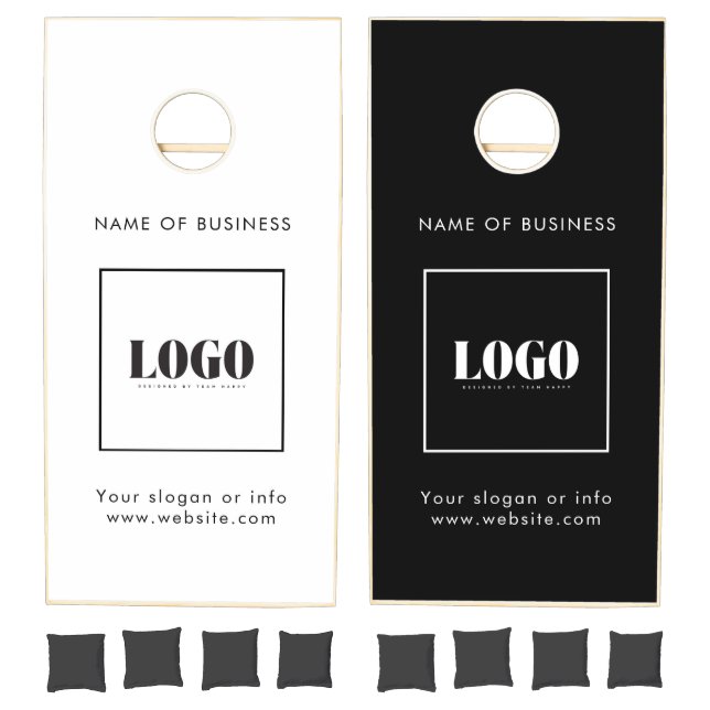 Custom Business Logo Black and White Branded  Cornhole Set (Set)