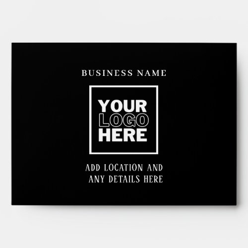 Custom Business Logo Black and White Branded Envelope