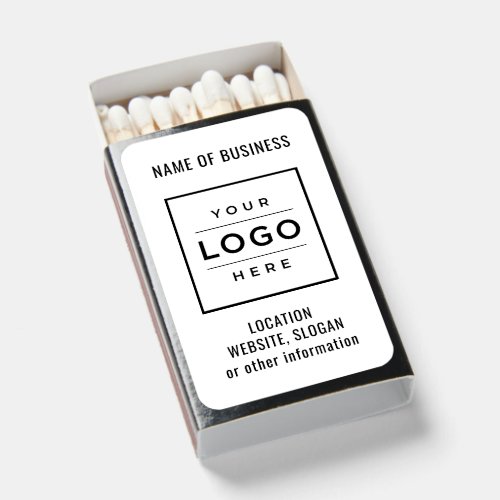 Custom Business Logo Black and White Branded Matchboxes