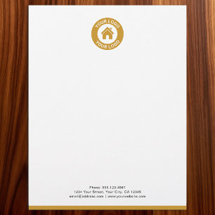 Custom Business Logo Black and White Personalized Letterhead