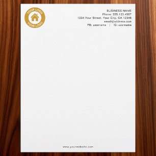 Custom Business Logo Black and White Personalized Letterhead