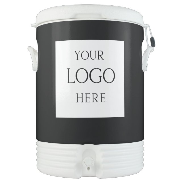 Custom Business Logo Black  Beverage Cooler (Front)