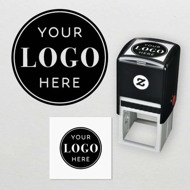 Custom Business Logo Black Circle Branded Self-inking Stamp (Creator Uploaded)