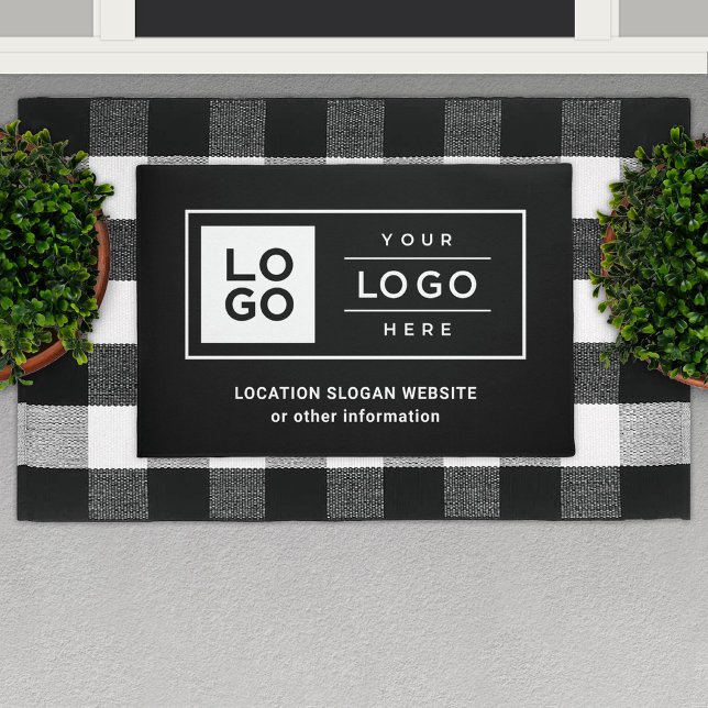 Custom Business Logo Black Company Branded Doormat (Creator Uploaded)