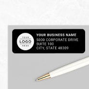 Custom Business Logo Black Company Return Address Label at Zazzle