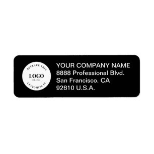 Custom Business Logo Black Company return address Label