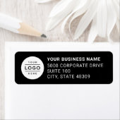 Custom Business Logo Black Company Return Address Label (Insitu)