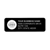 Custom Business Logo Black Company Return Address Label (Front)