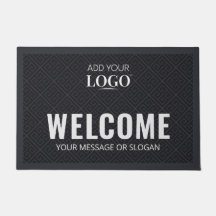 Custom Business Logo Black Greek Key Welcome Entry