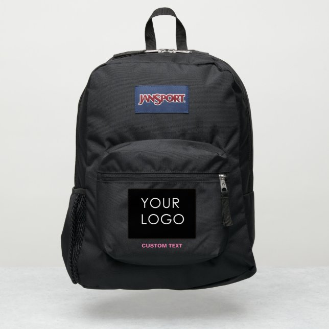 Custom Business Logo Black JanSport Backpack (Front)
