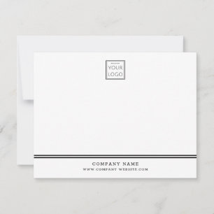 Custom Business Logo Black Line Company Name Note Card