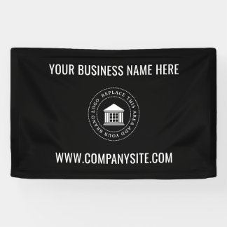 Custom Business Logo | Black Minimalist Modern Banner