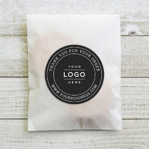 Custom Business Logo Black Order Website Classic Round Sticker