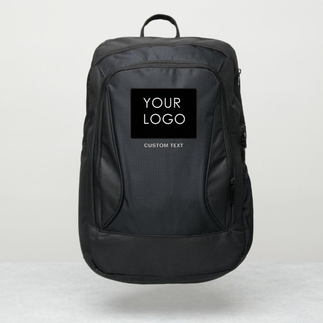 Custom Business Logo Black Port Authority® Backpack (Front)