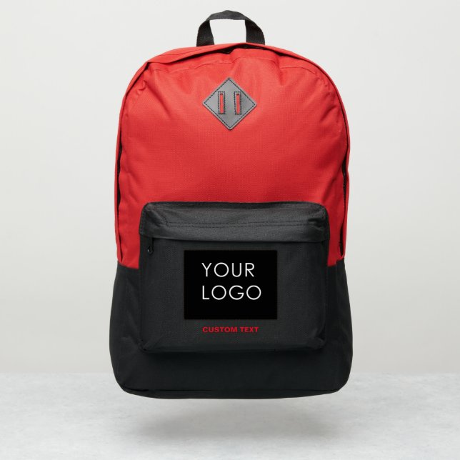 Custom Business Logo Black Port Authority® Backpack (Front)
