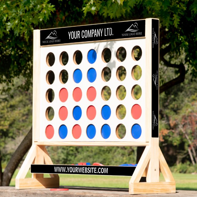 Custom Business Logo Black Promotional Fast Four (Lawn)