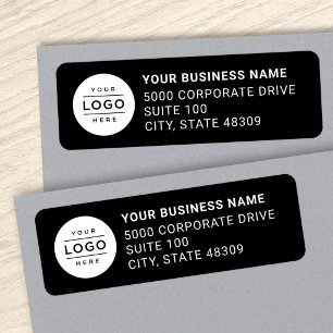 Custom Business Logo Black Return Address Label