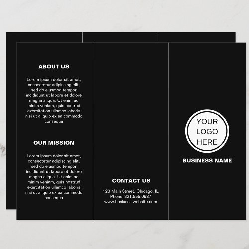 Custom Business Logo Black  White Brochures 