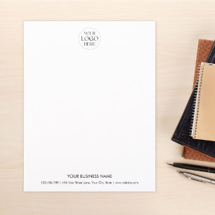 Custom Business Logo Black White Minimalist Simple Letterhead