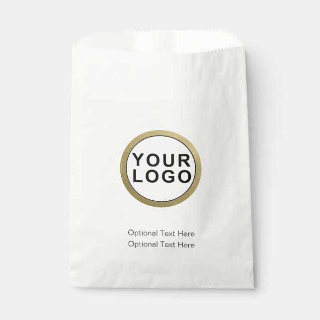 Custom Business Logo Brand Modern Minimal Favor Bag (Front)