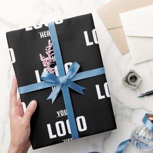 Custom Business Logo Branded – Black Wrapping Paper
