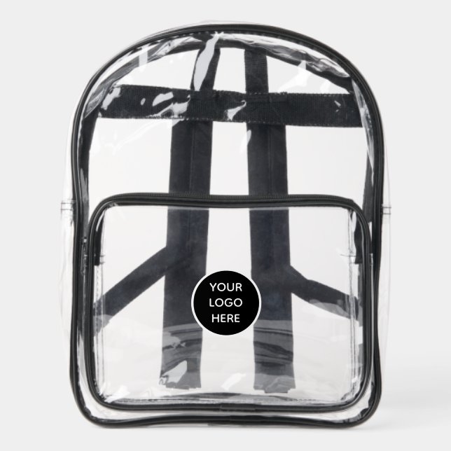 Custom Business Logo Branded Clear Backpack (Front)