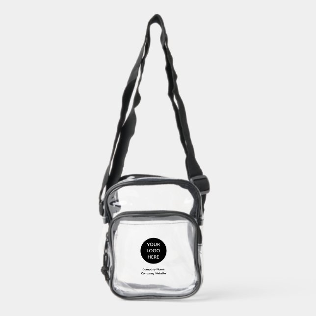 Custom Business Logo Branded Clear Crossbody Bag (Front)