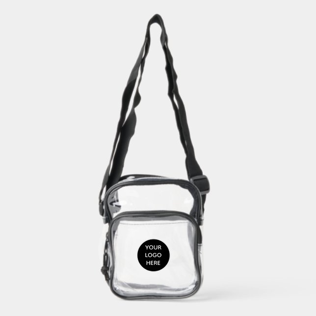 Custom Business Logo Branded Clear Crossbody Bag (Front)