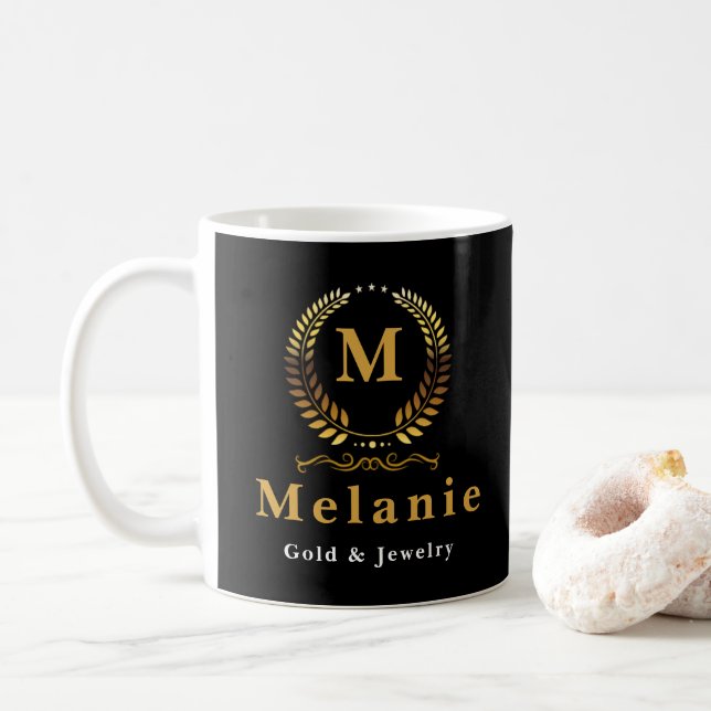 Custom Business Logo Branded Coffee Mug (With Donut)