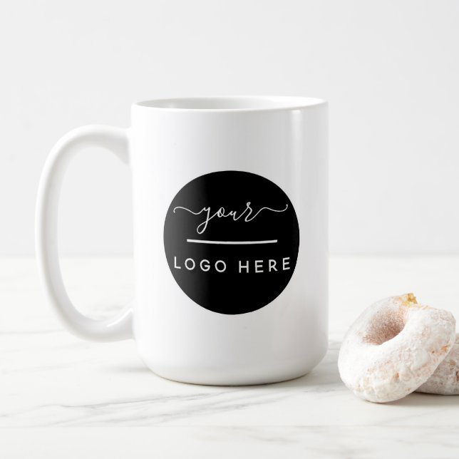 Custom Business Logo Branded Coffee Mug (With Donut)