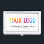 Custom Business Logo Branded Corporate Business Card Case<br><div class="desc">Create your personalized professional business card holder with your own company logo and custom text. Custom branded business card holders are great practical corporate gifts for executives and employees,  and they add a professional touch and promotional value to presenting your cards to customers. No minimum order quantity.</div>