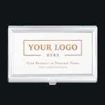 Custom Business Logo Branded Corporate Gold Business Card Case<br><div class="desc">Create your personalized professional business card holder with your own company logo and custom text. Custom branded business card holders are great practical corporate gifts for executives and employees,  and they add a professional touch and promotional value to presenting your cards to customers. No minimum order quantity.</div>