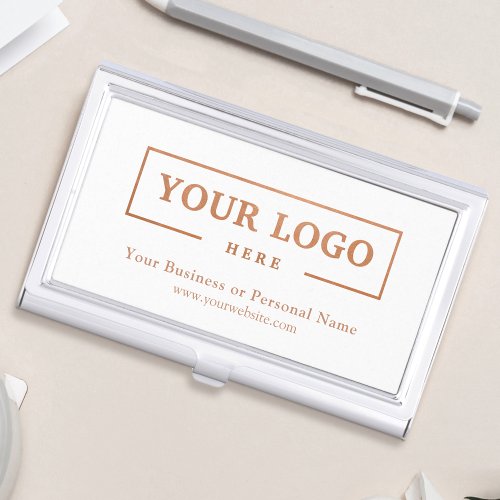 Custom Business Logo Branded Corporate Gold Business Card Case