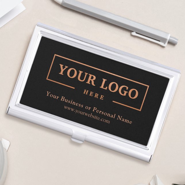 Custom Business Logo Branded Corporate Gold Card Case (Creator Uploaded)