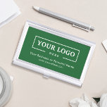 Custom Business Logo Branded Corporate Green Business Card Case<br><div class="desc">Create your personalized professional business card holder with your own company logo and custom text. Custom branded business card holders are great practical corporate gifts for executives and employees,  and they add a professional touch and promotional value to presenting your cards to customers. No minimum order quantity.</div>