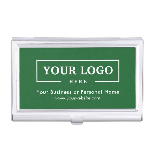 Custom Business Logo Branded Corporate Green Business Card Case