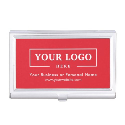 Custom Business Logo Branded Corporate Red Business Card Case