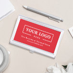 Custom Business Logo Branded Corporate Red Business Card Case<br><div class="desc">Create your personalized professional business card holder with your own company logo and custom text. Custom branded business card holders are great practical corporate gifts for executives and employees,  and they add a professional touch and promotional value to presenting your cards to customers. No minimum order quantity.</div>