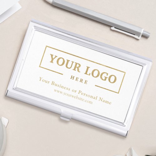 Custom Business Logo Branded Corporate Rose Gold Business Card Case