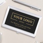 Custom Business Logo Branded Corporate Rose Gold Business Card Case<br><div class="desc">Create your personalized professional business card holder with your own company logo and custom text. Custom branded business card holders are great practical corporate gifts for executives and employees,  and they add a professional touch and promotional value to presenting your cards to customers. No minimum order quantity.</div>