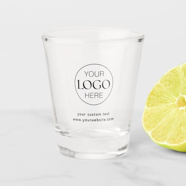 Custom Business Logo Branded Modern Print Shot Glass (Front)